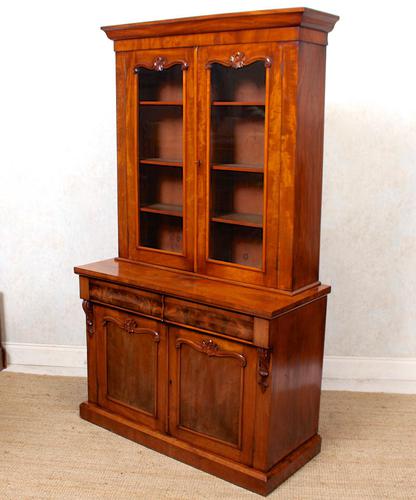 Library Glazed Bookcase Mahogany 19th Century Victorian Display Cabinet (1 of 11)