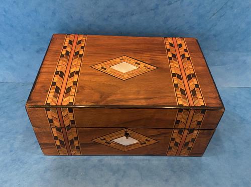 Victorian Walnut & Tunbridge Ware Jewellery Box (1 of 11)