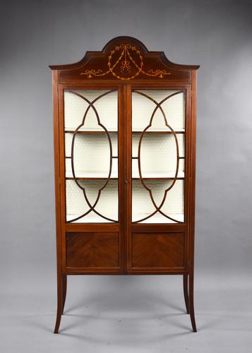 Antique English Edwardian Mahogany Display Cabinet (1 of 8)