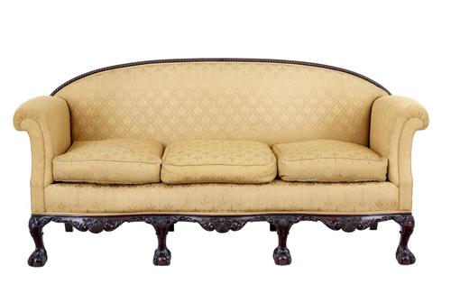 Early 20th Century Chippendale Revival Carved Mahogany Sofa (1 of 9)