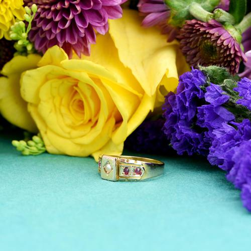 The Antique Victorian 1892 Pearl & Ruby Ring (1 of 6) The Antique Victorian 1892 Pearl & Ruby Ring (1 of 6)