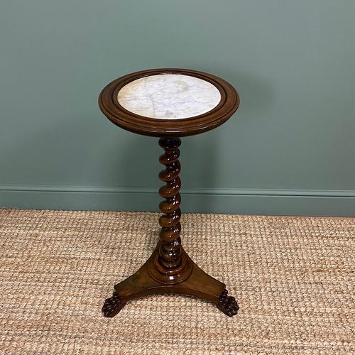 High Quality Barley Twist Victorian Mahogany Antique Occasional Table (1 of 7)