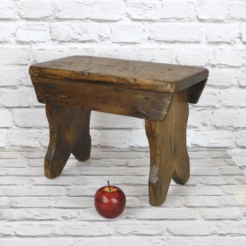 Antique Pine Bench Stool (1 of 5)