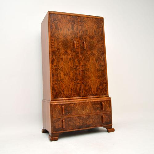 1930’s Art Deco Burr Walnut Tallboy Wardrobe (1 of 11)