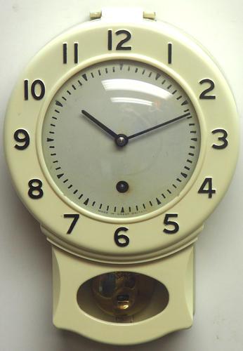 English Smiths Enfield Drop Dial Wall Clock - Smiths Kitchen Clock Original Bakelite Case c.1950 (1 of 8)