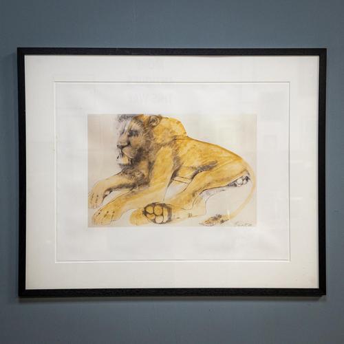 Lithograph of Recumbent Lion (1 of 6) Lithograph of Recumbent Lion (1 of 6)