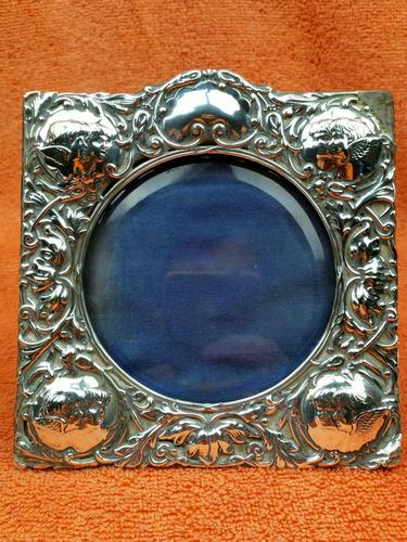 Antique Sterling Silver Reynolds Angels  Picture Frame with Bevelled Glass C1900 (1 of 12)