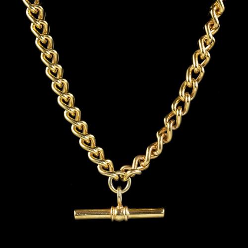 Antique Victorian Albert Chain Necklace 18ct Gold Gilt Sterling Silver c.1900 (1 of 5) Antique Victorian Albert Chain Necklace 18ct Gold Gilt Sterling Silver c.1900 (1 of 5)