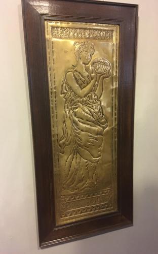 Art Nouveau Brass Plaque “ Pandora” (1 of 6)