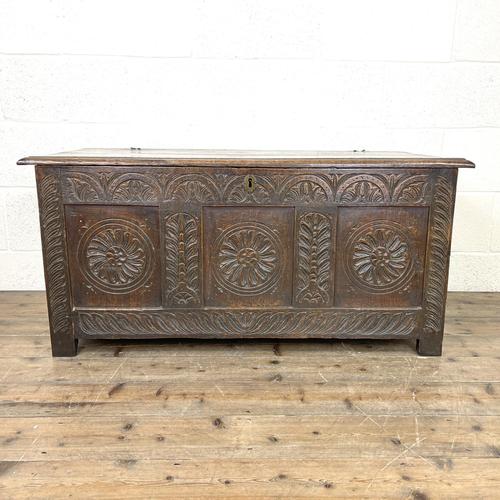 Antique 18th Century Carved Oak Coffer (1 of 10) Antique 18th Century Carved Oak Coffer (1 of 10)