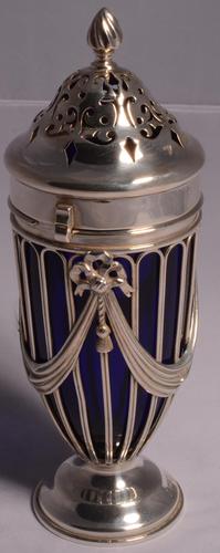 Superb Edwardian Silver Sugar Caster or Dredger by Haseler Brothers, Birmingham, 1904 (1 of 6)