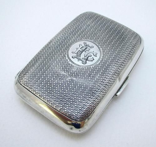 Edwardian 1902 English Antique Solid Sterling Silver Hip Pocket Small Cigarette Case (1 of 10)