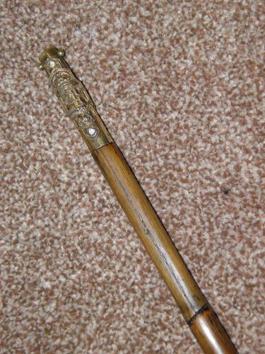 Vintage Bamboo 1953 Queen Elizabeth's Coronation  Brass Topped Sword Stick (1 of 18)