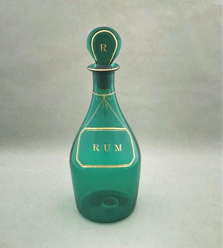 Splendid Bristol Green gilded Rum decanter (1 of 4)