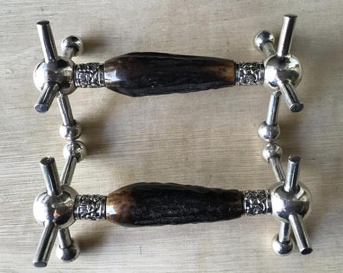 Pair of Victorian Silver Plated & Stag Horn Handle Knife Rests (1 of 7) Pair of Victorian Silver Plated & Stag Horn Handle Knife Rests (1 of 7)
