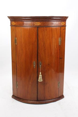 Georgian Mahogany Bow Front Corner Cupboard (1 of 13)