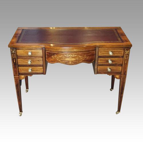 Edwardian Inlaid Rosewood Writing Table (1 of 12)