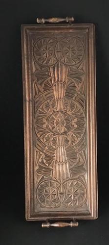 Victorian  Carved Wood Two Handle Drinks Tray (1 of 4)