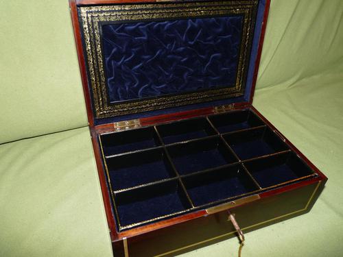 Quality Unisex Inlaid Rosewood Jewellery Box. c1840 (1 of 11)