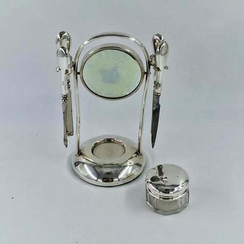 Antique Solid Silver Manicure Set with Mirror Hukin & Heath (1 of 9)