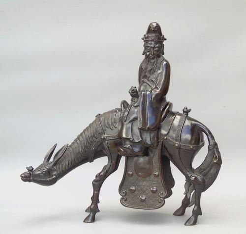 19th Century Chinese Bronze Figure Zhang Guolao on an Ass (1 of 11) 19th Century Chinese Bronze Figure Zhang Guolao on an Ass (1 of 11)
