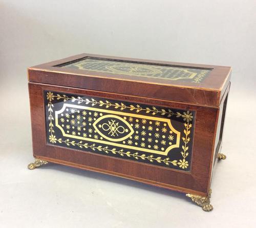 Early 19th Century Eglomise & Mahogany Caddy (1 of 4) Early 19th Century Eglomise & Mahogany Caddy (1 of 4)