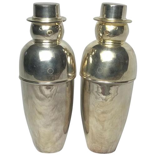 Pair of Decorative Art Deco Style Silver Snowmen Cocktail Shakers (1 of 42) Pair of Decorative Art Deco Style Silver Snowmen Cocktail Shakers (1 of 42)