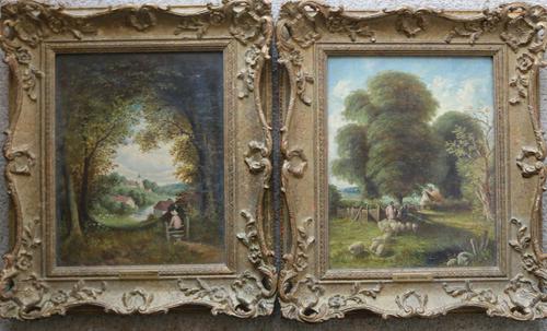 Fine Pair of English Landscapes - J J Hill (1 of 11) Fine Pair of English Landscapes - J J Hill (1 of 11)