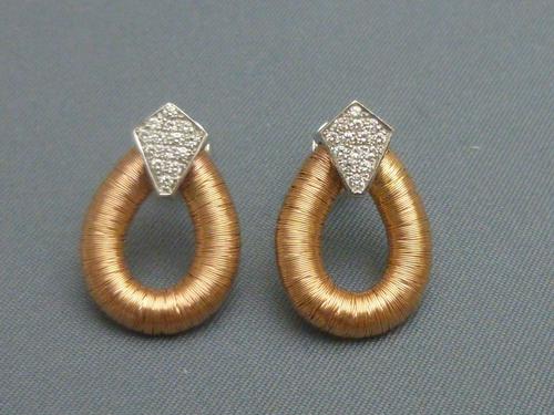 Pair of 18ct rose gold and diamond earrings (1 of 5) Pair of 18ct rose gold and diamond earrings (1 of 5)