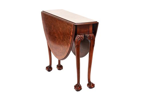 Burr Walnut Drop Leaf Gateleg Table c.1920 (1 of 6)