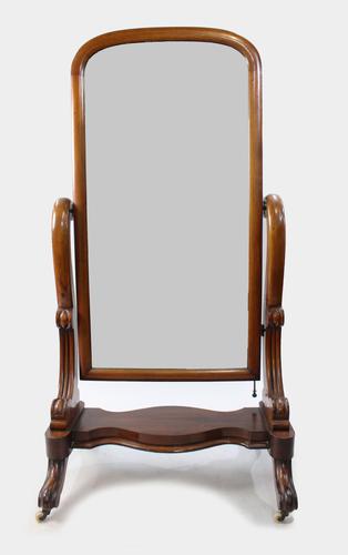 Victorian Mahogany Cheval Dressing Mirror (1 of 6)