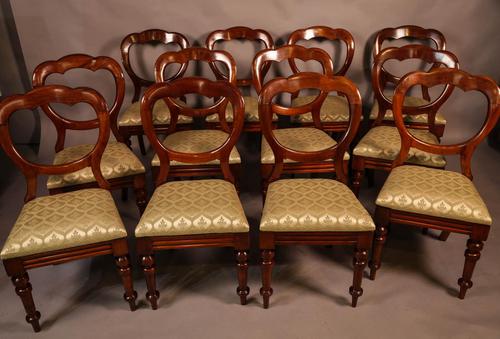 Good Set of 12 Victorian Balloon Back Dining Chairs (1 of 11)