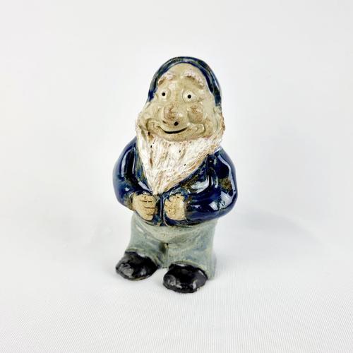 Vintage Glazed Pottery Dwarf Blue & Grey (1 of 6)