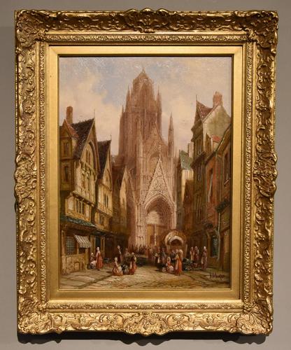 Oil Painting by Henry Schafer - St. Maclou, Rouen, Normandy (1 of 6) Oil Painting by Henry Schafer - St. Maclou, Rouen, Normandy (1 of 6)