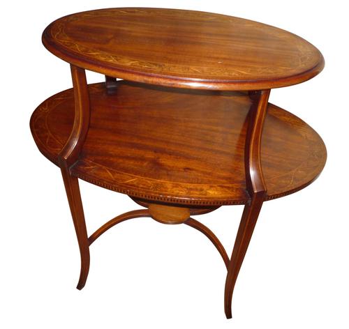 Edwardian Inlaid Mahogany Oval Occasional Table c.1910 (1 of 2) Edwardian Inlaid Mahogany Oval Occasional Table c.1910 (1 of 2)