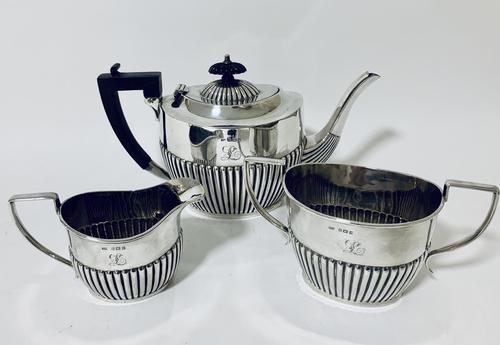 Antique Solid Sterling Silver Three Piece Tea Set Service (1 of 23)