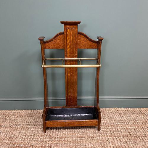 Superb Victorian Oak Antique Stick Stand / Umbrella Stand (1 of 5)