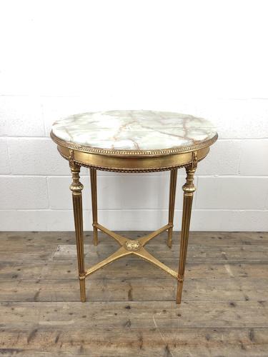 Gold Gilt Table with Circular Onyx Top (1 of 11) Gold Gilt Table with Circular Onyx Top (1 of 11)
