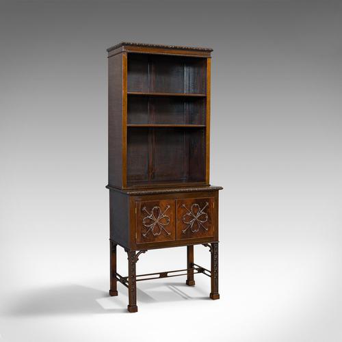 Compact Antique Open Bookcase, Mahogany, Sideboard, Dresser, Edwardian c.1910 (1 of 12)