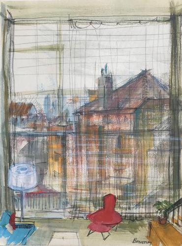 Original Watercolour 'The Red Chair' by Barbara Brassey 1911-2010 Signed c.1955 Framed (1 of 2) Original Watercolour 'The Red Chair' by Barbara Brassey 1911-2010 Signed c.1955 Framed (1 of 2)