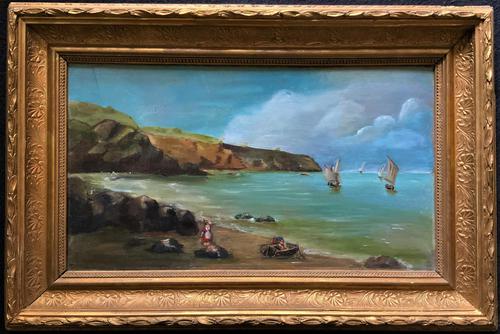 Original Antique 19th Century British Coastal Seascape Oil on Board Painting (1 of 10) Original Antique 19th Century British Coastal Seascape Oil on Board Painting (1 of 10)