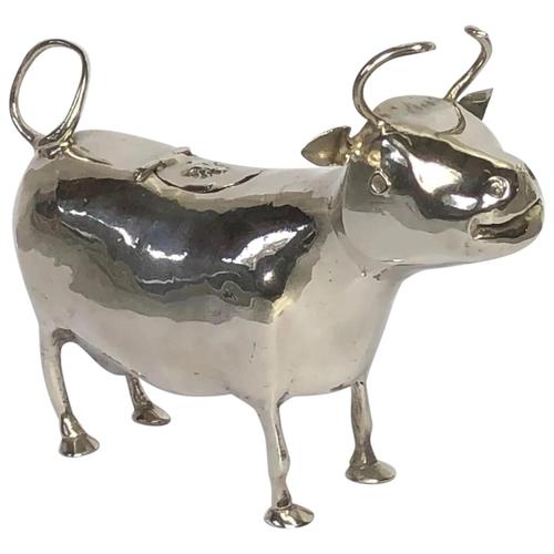 Victorian English Solid Sterling Silver Cow Creamer Maker William Moering (1 of 12)