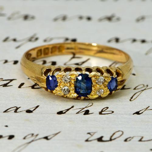 The Antique Edwardian 1908 Sapphire & Diamond Ring (1 of 3) The Antique Edwardian 1908 Sapphire & Diamond Ring (1 of 3)