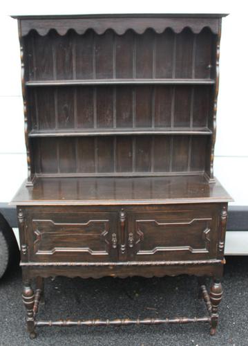 1920's Oak Dresser With Display Rack (1 of 4)