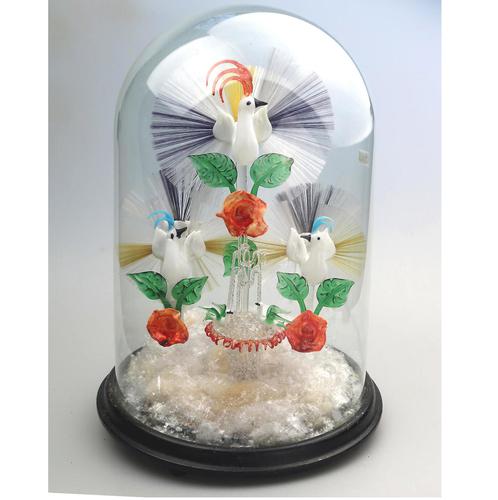 A Rare & Fine Stourbridge Type Glass Bird Fountain Frigger Under Dome C.19thc (1 of 9) A Rare & Fine Stourbridge Type Glass Bird Fountain Frigger Under Dome C.19thc (1 of 9)