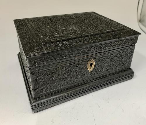 Antique Anglo Indian Hand Carved Wooden Box c.1895 (1 of 7)