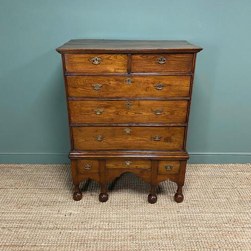 Rare 18th Century Elm Antique Chest on Stand (1 of 9)