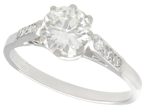 1.12ct Diamond & 18ct White Gold Solitaire Ring - Antique c.1920 (1 of 9) 1.12ct Diamond & 18ct White Gold Solitaire Ring - Antique c.1920 (1 of 9)