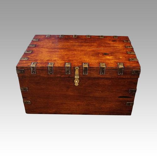 Victorian Iron Bound Teak Military Chest (1 of 8)