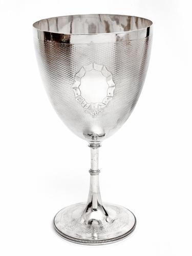 Large Victorian Silver Plated Trophy Cup or Goblet (1 of 4)